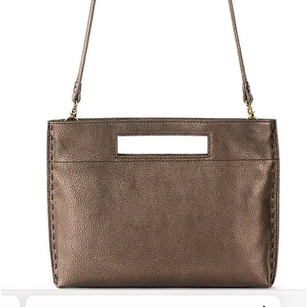 The Sak Bronze Metallic Leather Crossbody with Cutout Handle